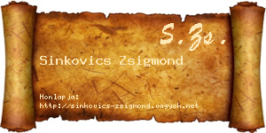 Sinkovics Zsigmond névjegykártya